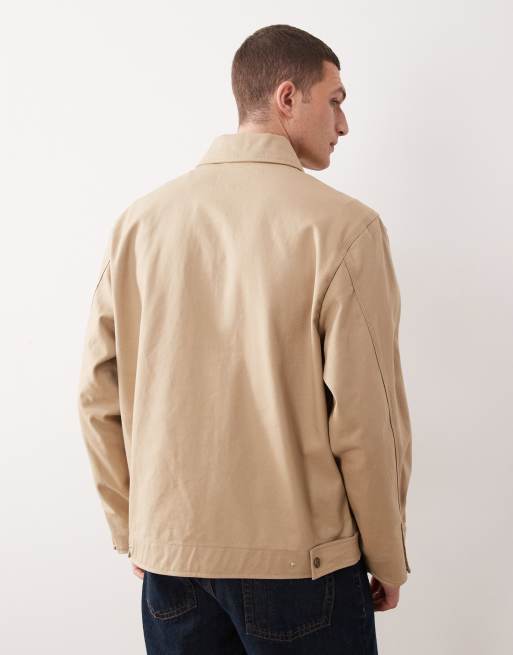 Hugo Blue coach jacket in medium tan, 5 of 5