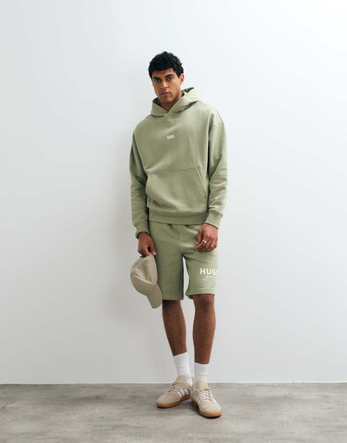 Hugo Blue conjunto de shorts de punto holgados Nomario en verde claro