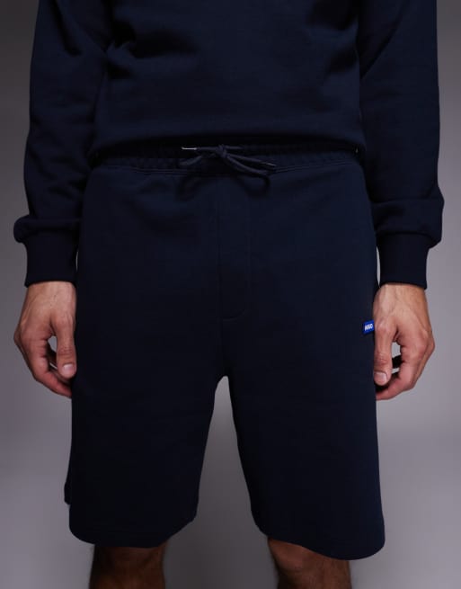 Hugo Blue cotton terry shorts with blue logo patch in dark blue (part of a set), 4 of 5
