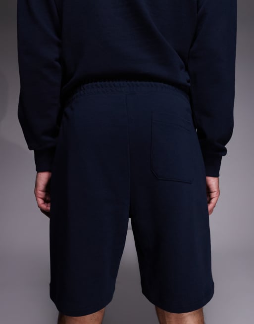 Hugo Blue cotton terry shorts with blue logo patch in dark blue (part of a set), 5 of 5