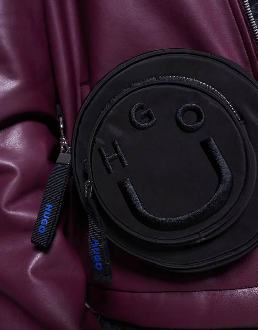 残りわずか HUGO BLUE クロスボディバッグ Happy HUGOロゴ HUGO Blue crossbody bag with logo in black | ASOS