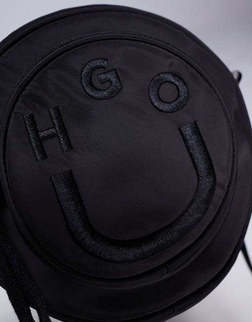 HUGO BLUE クロスボディバッグ ロゴ ししゅう ユニセックス HUGO Blue crossbody bag with logo in black | ASOS
