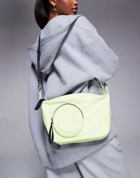 Hugo Blue crossbody bag with logo in bright green - view 1
