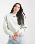 [Hugo Blue] HUGO BLUE Delessa central logo sweatshirt in light green 14 Light green