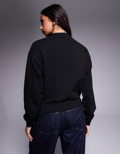 HUGO BLUE – Delessa – Svart sweatshirt med centrerad logga, 4 av 4