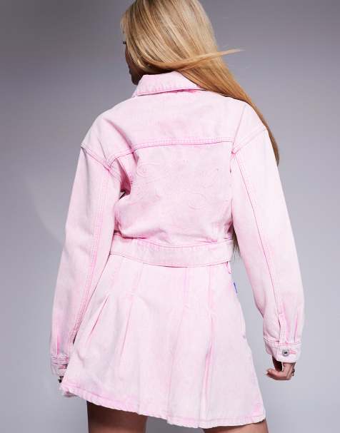 HUGO Blue denim jacket in washed pink - part of a set - view 1