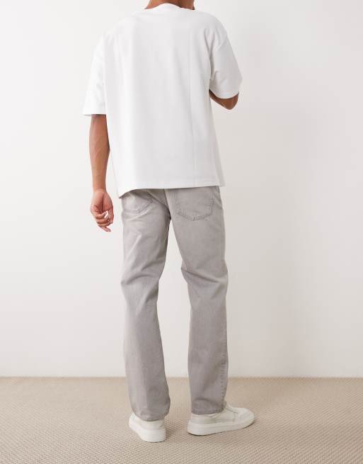 HUGO Blue - Denim jeans met rechte pijpen in grijs, 3 van 5