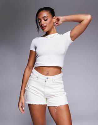 denim shorts in light beige-Neutral