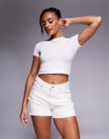 [Hugo Blue] Hugo Blue denim shorts in light beige-Neutral 14 Light Beige