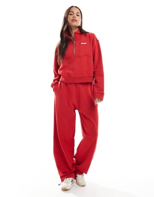 Hugo Blue Dorata Quarter Zip Sweater In Red