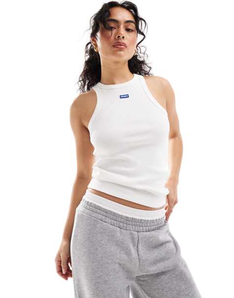 HUGO BLUE easy tank in white - view 1