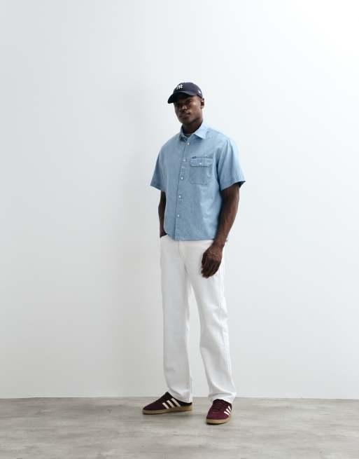 HUGO Blue - Ebaffino - Camisa azul claro extragrande, 3 de 5