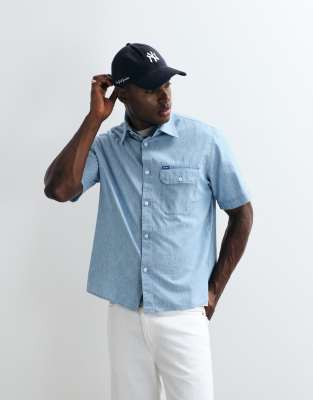Hugo Blue Ebaffino Oversized Shirt In Blue