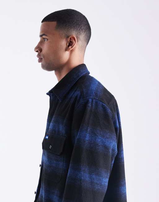 HUGO BLUE – Ebolt – Blå, randig, fluffig overshirt i oversize, 4 av 5