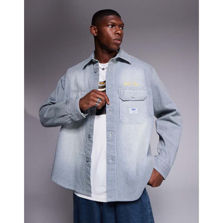 ケイ　“HUGO BOSS” デニムスウェットシャツ　LightBlue HUGO - Waffle-structured pajama T-shirt with embroidered