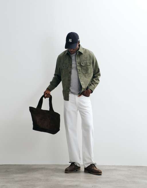 HUGO Blue Ebolt oversized shirt in green, 4 of 5