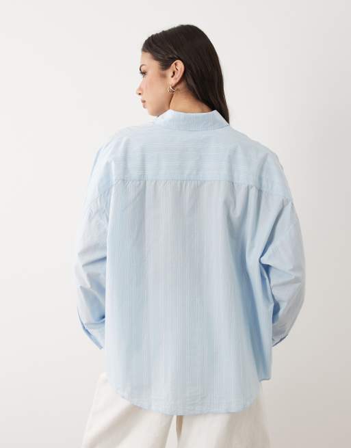 HUGO Blue Edafnena stripe shirt in blue, 4 of 4
