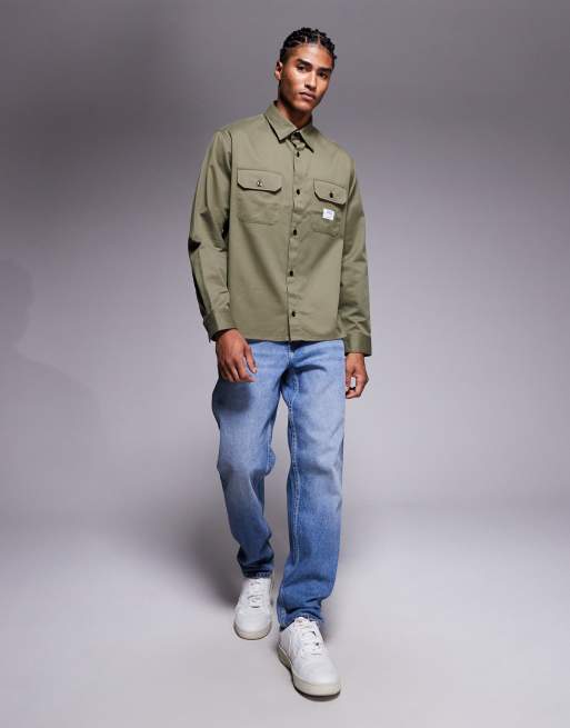 HUGO Blue – Ekynone – Mörkgrön overshirt i oversized fit med märkeslogga och fickor, 2 av 5