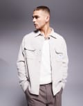 [Hugo Blue] HUGO BLUE Ekynone oversized overshirt in off white XS Open White