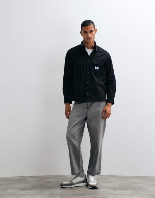 HUGO Blue Ekynone oversized shirt in black , 2 of 5