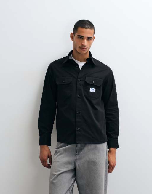 HUGO Blue Ekynone oversized skjorte i sort
