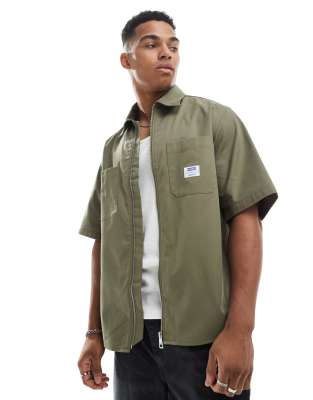 Hugo Blue Ekyz Short Sleeve Shirt In Green