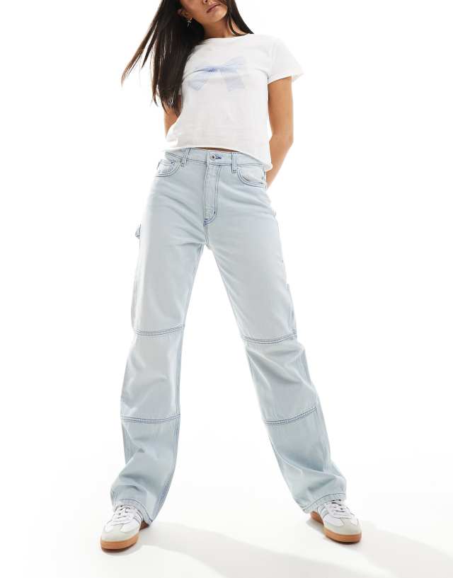 Hugo Blue - elyah straight leg jeans in light wash