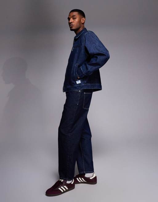 HUGO BLUE Elzo regular fit zip through denim jacket in dark blue, 2 of 5