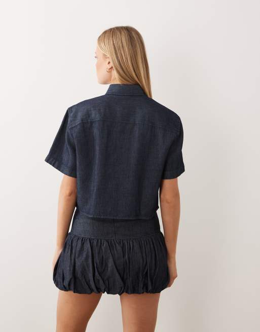 HUGO Blue - Erynn - Chemise oversize décontractée - Bleu marine, 4 de 4