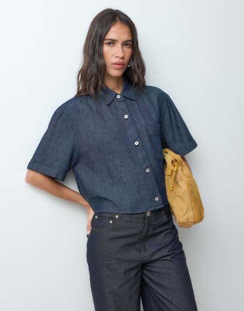 HUGO Blue erynn relaxed fit oversized shirt in navy - view 1
