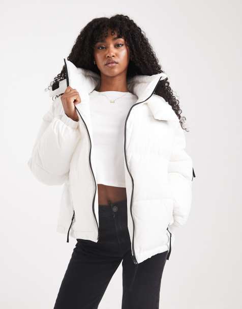 HUGO BLUE Farida hooded puffer jacket in white - view 1