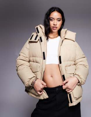 Hugo Blue Finley puffer jacket in beige