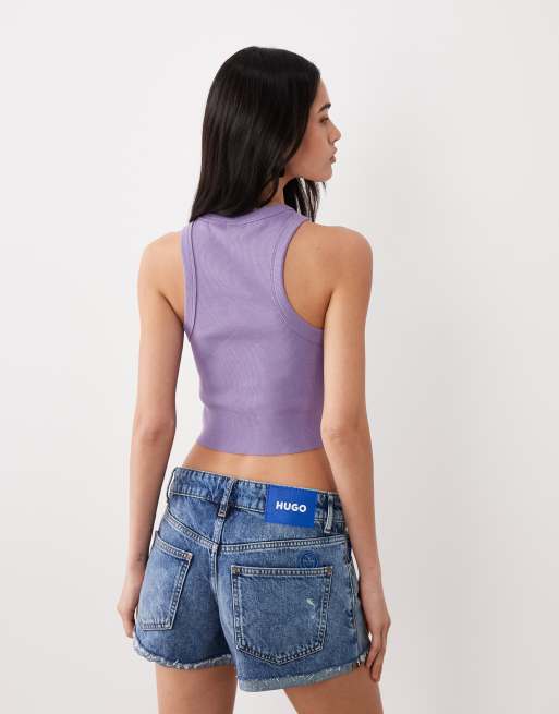 HUGO Blue – Fioletowy podkoszulek, 4 z 4