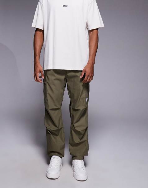 HUGO Blue Gadic cargo sweatpants in green - view 1
