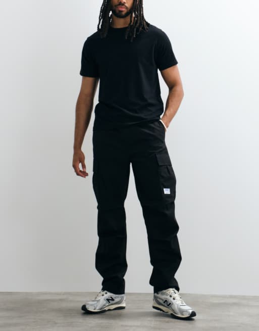 HUGO Blue – Gadic – Locker geschnittene Cargohose in Schwarz, 4 von 5