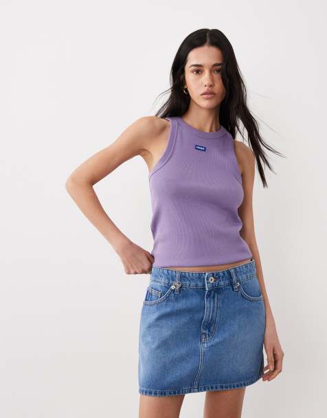 HUGO Blue – Galanie – Niebieska spódnica jeansowa mini - view 1