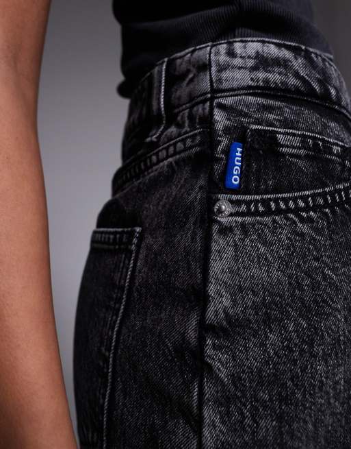Hugo Blue Galaxy denim skirt in black, 3 of 5