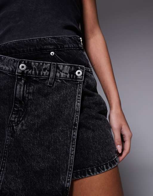 Hugo Blue Galaxy denim skirt in black, 5 of 5