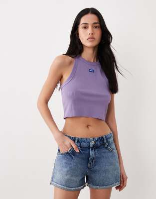 Hugo Blue Galimon Denim Shorts In Blue