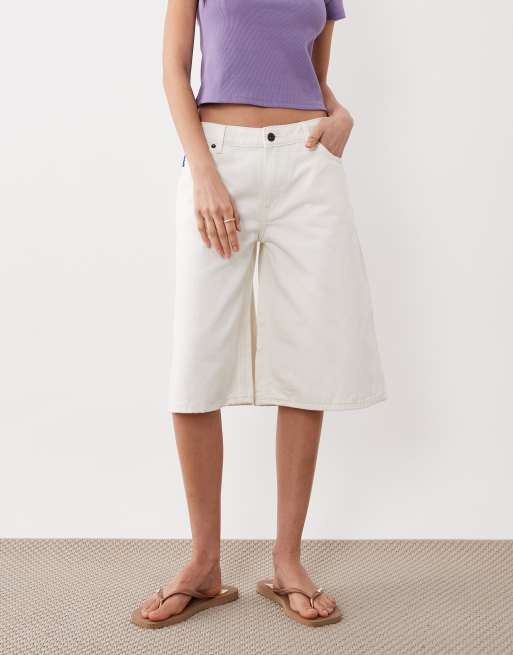 HUGO Blue Galola baggy shorts in white, 2 of 5