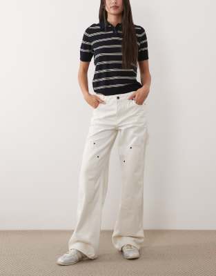 Hugo Blue Gamala Baggy Fit Denim Jeans In White