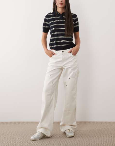HUGO Blue – Gamala – Baggy-Jeans in Weiß - view 1