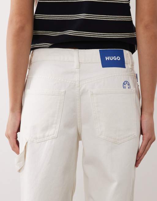 HUGO Blue – Gamala – Białe luźne jeansy, 5 z 5