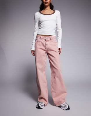 Hugo Blue Gamala Relaxed Fit Jeans In Pink