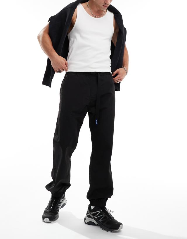 Hugo Blue - gerko casual trousers in black with strapping detail