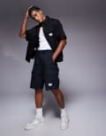 [Hugo Blue] HUGO Blue Giulio relaxed fit cargo shorts in black (Part of a set) W32 Black