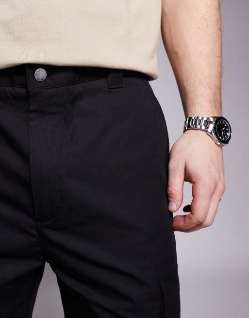 HUGO Blue glarc cargo trousers in black