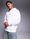 [Hugo Blue] HUGO Blue hoodie with central logo in white S White