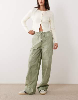 Hugo Blue Hutanda Wide Leg Pants In Green