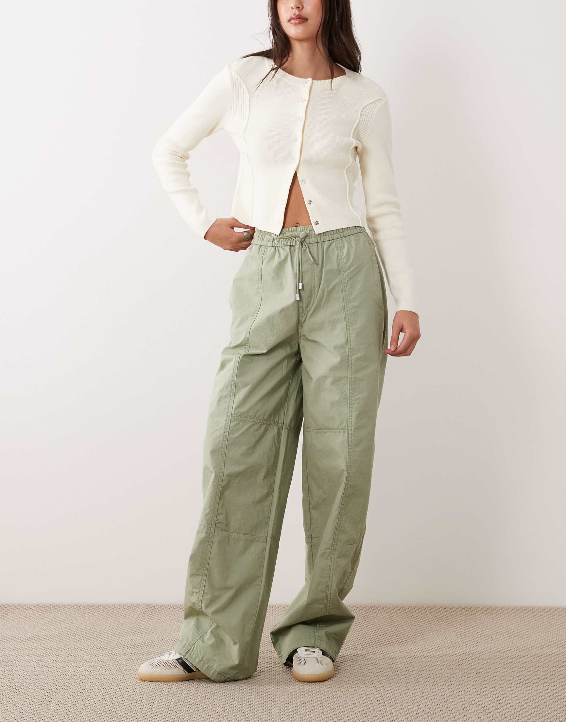 hugo blue hutanda wide leg pants in light green